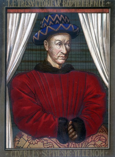 Portrait of Charles VII (1403 - 1461), King of France. بواسطة المدرسة الفرنسية