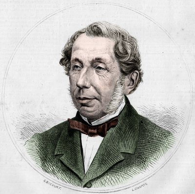صورة شارل دي ريموسات (1797-1875) ، وزير الخارجية. نقش في "" Le Monde Illustré "" رقم 748 بتاريخ 12 أغسطس 1871. بواسطة المدرسة الفرنسية