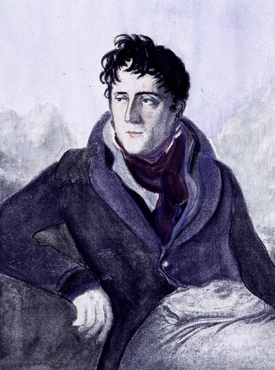 Portrait of Chateaubriand. 19th century engraving. بواسطة المدرسة الفرنسية