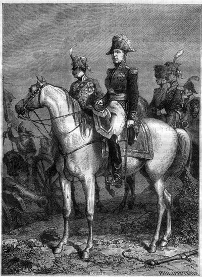 صورة لكلود فيكتور بيرين ، دي فيكتور - مارشال الإمبراطورية (1807) ، المسمى دوق بيلون في عام 1808 - في "Histoire de l 'empire suite à l' histoire du consulate" بواسطة Adolphe Thiers - 1879 - مجموعة خاصة بواسطة المدرسة الفرنسية