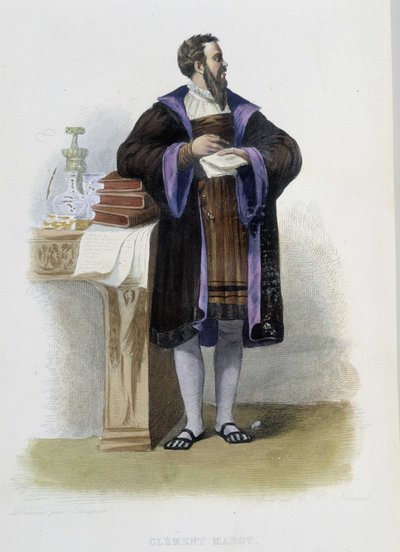 Portrait of Clement des Marets dit Marot, poet francais (1496-1544) - in “” Le Plutarque francais””, Ed. Mennechet بواسطة المدرسة الفرنسية