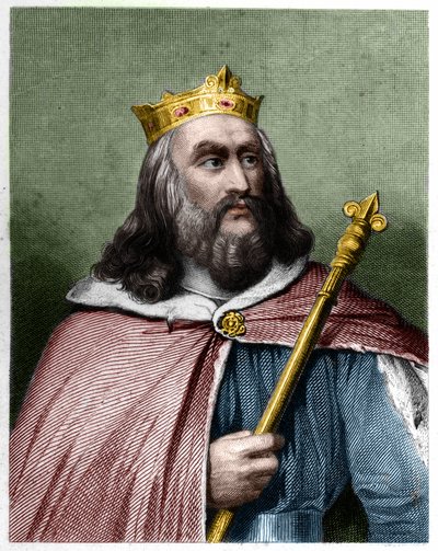 صورة لكلوتاير (كلوثير) الثاني (584 - 628) ، ملك نيوستريا وملك الفرنجة - في "" Histoire des Francais "" للافالي ، نقش ، sd. بواسطة المدرسة الفرنسية