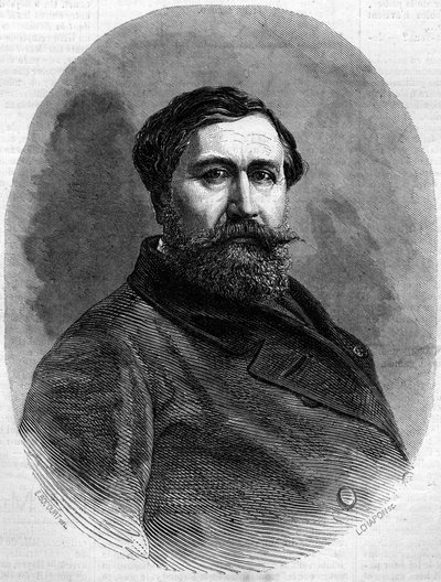 صورة شخصية للكونت ألفريد إميليان دي نيوركيركي (1811-1892) ، نحات فرنسي ومسؤول رفيع. نقش في "" Le Monde Illustré "" رقم 212 بتاريخ 4 مايو 1861. بواسطة المدرسة الفرنسية