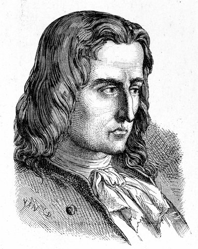 صورة لدينيس بابين (1647 - 1714) - في "" ألبوم العلوم ؛ علماء لامعون الاكتشافات الكبرى ”” “1896. بواسطة المدرسة الفرنسية
