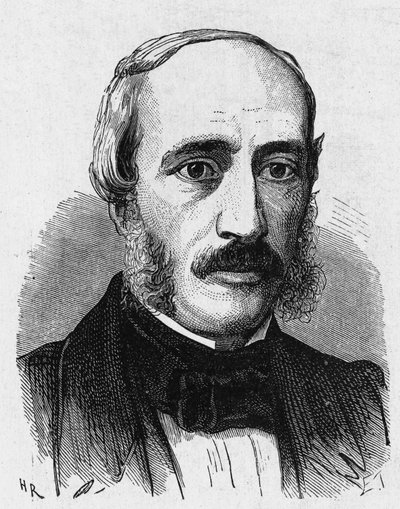 صورة إدموند بيكريل (1820 - 1891) ، عالم فيزياء فرنسي - في ألبوم "Album de la Science؛ علماء لامعون الاكتشافات الكبرى ”” “1896. بواسطة المدرسة الفرنسية