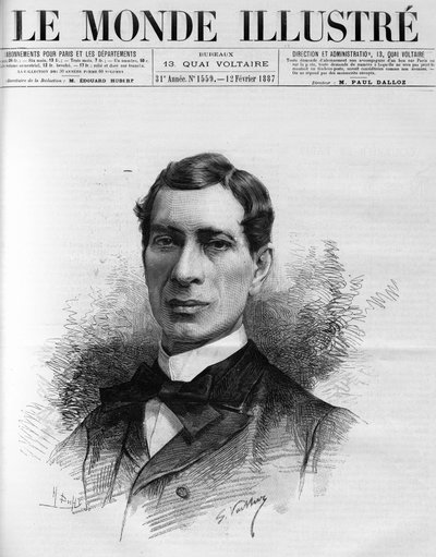 صورة شخصية "إدوارد هيرفيه (1835-1899) عضو الأكاديمية الفرنسية ، الذي انتخب عام 1886. كان مدافعًا قويًا عن الصحافة الرخيصة المتاحة للجميع ، في" العالم المصور " بواسطة المدرسة الفرنسية