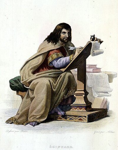 صورة لإيجينهارد (أينهارد ، أينهارت ، أينارد ، 775-840) ، كاتب عمود فرانكي - في "" Le Plutarque francais "، إد مينشيت بواسطة المدرسة الفرنسية