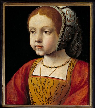 صورة لطفل إليونور من هابسبورغ ، ملكة البرتغال ثم فرنسا (1498-1558) لوحة للمدرسة الفرنسية. القرن السادس عشر الشمس. 0،3x0،23 م فرساي ، متحف القلعة بواسطة المدرسة الفرنسية