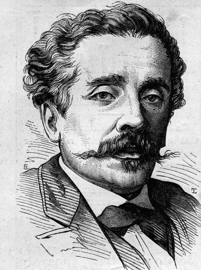 صورة شخصية لإرنست لاكان (1829-1879) ، صحفي وكاتب فرنسي. نقش في "" Le Monde Illustré "" رقم 1141 بتاريخ 8 فبراير بواسطة المدرسة الفرنسية