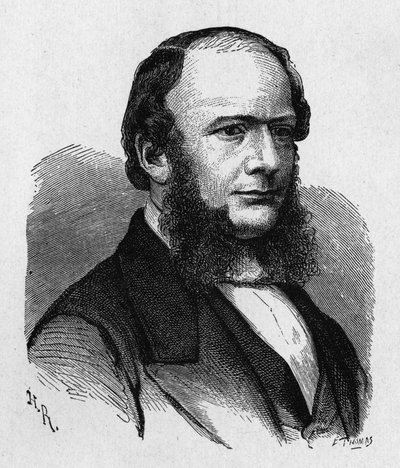 صورة شخصية لإرنست ويرنر فون سيمنز (1816 - 1892) ، مهندس وصناعي ألماني ، مؤسس الشركة التي أنشأت أول خط تلغراف أوروبي كبير ... - في "" ألبوم العلوم ؛ علماء لامعون الاكتشافات العظيمة "" "1896. بواسطة المدرسة الفرنسية