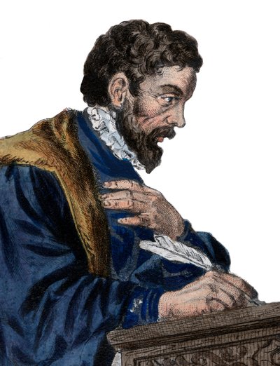 صورة لإتيان جوديلي (1532-1573) ، كاتب مسرحي وشاعر فرنسي. بواسطة المدرسة الفرنسية