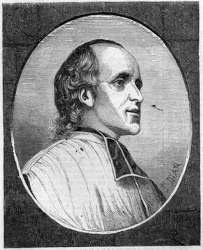 صورة للأب ديلاكروا دي رافينيان (1795-1858) ، اليسوعي الفرنسي. نقش في "" Le Monde Illustré "" رقم 47 بتاريخ 6 مارس 1858. بواسطة المدرسة الفرنسية