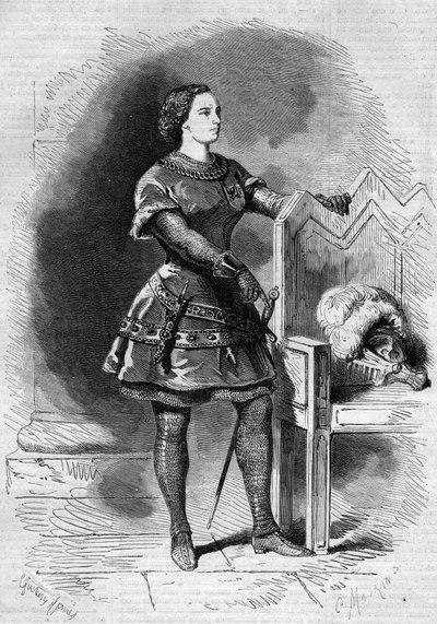 صورة فيليسيتا فيستفالي (1824-1880) ، مغنية بولندية ، في دور روميو في الفصل الأول من "روميو وجولييت" في أوبرا باريس بواسطة المدرسة الفرنسية