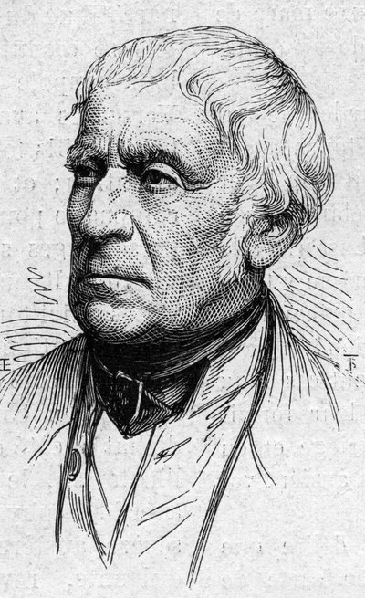 صورة لفرانسوا جيزو (1787-1874) ، سياسي فرنسي ، مؤرخ وأكاديمي. نقش في "" Le Monde Illustré "" رقم 883 بتاريخ 14 مارس 1874. بواسطة المدرسة الفرنسية