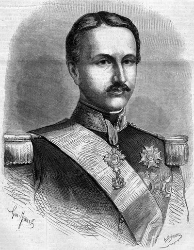صورة لفرنسوا الثاني (1836-1894) ، ملك نابولي. نقش في "" Le Monde Illustré "رقم 172 بتاريخ 28 يوليو 1860. بواسطة المدرسة الفرنسية
