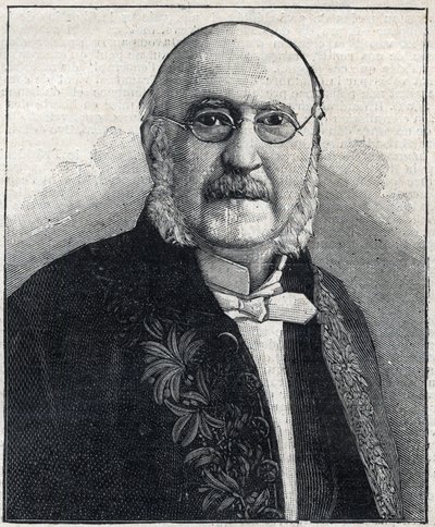 صورة لفرانسوا جول سويس ديت جول سيمون (1814-1896) ، الفيلسوف ورجل الدولة الفرنسي ، في "Le Petit Parisien" بواسطة المدرسة الفرنسية