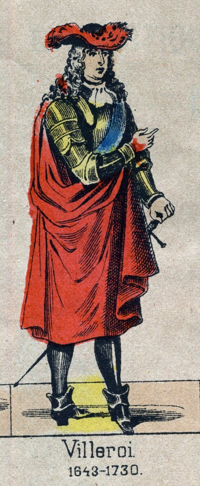صورة لفرانسوا دي نيوففيل ، دوق فيليروي ، ماريشال فرنسا (1644-1730). صورة إبينال من نهاية القرن التاسع عشر. بواسطة المدرسة الفرنسية