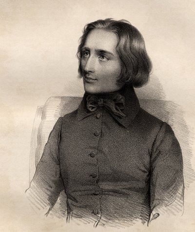 صورة فرانز ليزت (1811-1886) بارع وملحن للبيانو الهنغاري بواسطة المدرسة الفرنسية