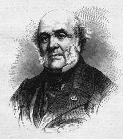 صورة لفريدريك أوغست ديميتز (1796-1873) ، المحامي الفرنسي ، مؤسس مستعمرة زراعية وسجن ميتراي بهدف إعادة تأهيل الأحداث الجانحين. نقش في "" Le Monde Illustré "" رقم 866 بتاريخ 15 نوفمبر بواسطة المدرسة الفرنسية