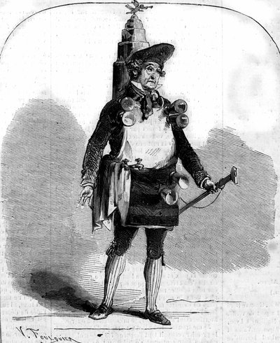 صورة شخصية لفريدريك لوميتر (1800-1876) ، الممثل الكوميدي الفرنسي في "لو مارشاند دي كوكو" لأدولف دي إنري (دينيري) (1811-1899) وفرديناند دوج. باريس ، مسرح أمبيغو بواسطة المدرسة الفرنسية