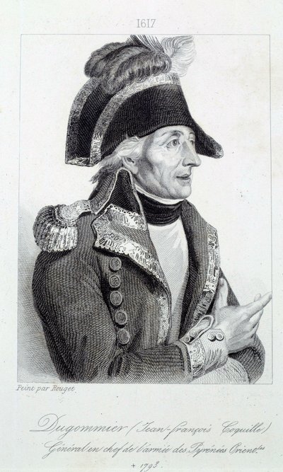 صورة للجنرال دوجومييه (1738-1794) قائد الحرس الوطني لمارتينيك عام 1790 نقش من القرن التاسع عشر متحف شارتر للفنون الجميلة بواسطة المدرسة الفرنسية