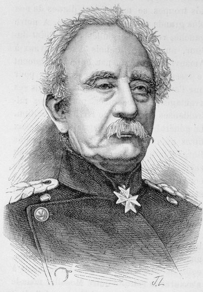 صورة للجنرال كارل فريدريش فون شتاينميتز ، البروسي فيلد مارشال (1796 - 1877) - في "" L'Histoire de France "" لهنري مارتن بواسطة المدرسة الفرنسية