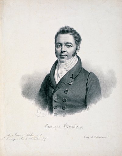 صورة لجورج أونسلو (1784-1853) منقوشة بقلم سي كونستانس بواسطة المدرسة الفرنسية