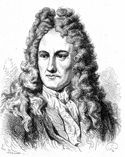 صورة لجوتفريد فيلهلم فون لايبنيز (1646 - 1716) ، الفيلسوف والباحث الألماني - في ألبوم العلوم ؛ علماء لامعون الاكتشافات العظيمة "" "1896. بواسطة المدرسة الفرنسية