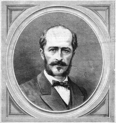 صورة لجوستاف لامبرت (1824-1871) ، رسام هيدروغرافي ومستكشف فرنسي ، مؤلف مشروع رحلة استكشافية في القطب الشمالي. نقش في "" Le Monde Illustré "" رقم 771 بتاريخ 20 يناير بواسطة المدرسة الفرنسية