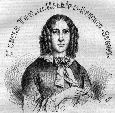 صورة لهارييت بيتشر ستو (1811-1896) ، كاتب أمريكي ، مؤلف كتاب "كوخ العم توم". نقش من 1852. بواسطة المدرسة الفرنسية