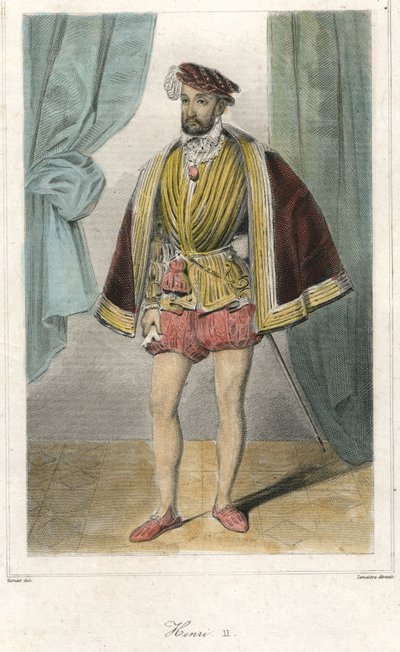 صورة لهنري الثاني (1519 - 1559) بسيف. بواسطة المدرسة الفرنسية