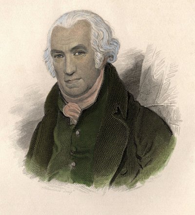 صورة جيمس وات (1736-1819) ، مهندس وميكانيكي اسكتلندي. في "" Portraits des Hommes Useful " بواسطة المدرسة الفرنسية