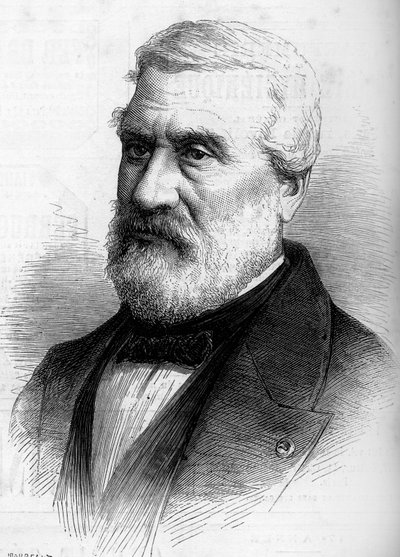 صورة جان أنطوان ثيودور ، بارون جودين (1802-1880) ، رسام فرنسي. نقش في "" Le Monde Illustré "" رقم 1206 بتاريخ 8 أبريل 1880. بواسطة المدرسة الفرنسية
