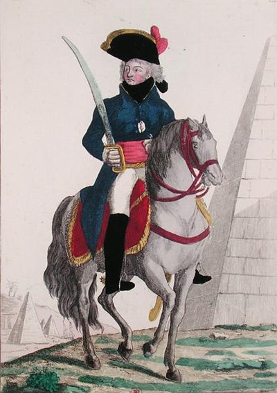 صورة جان بابتيست كليبر (1753-1800) في الأهرامات ، أواخر القرن الثامن عشر (نقش ملون) بواسطة المدرسة الفرنسية