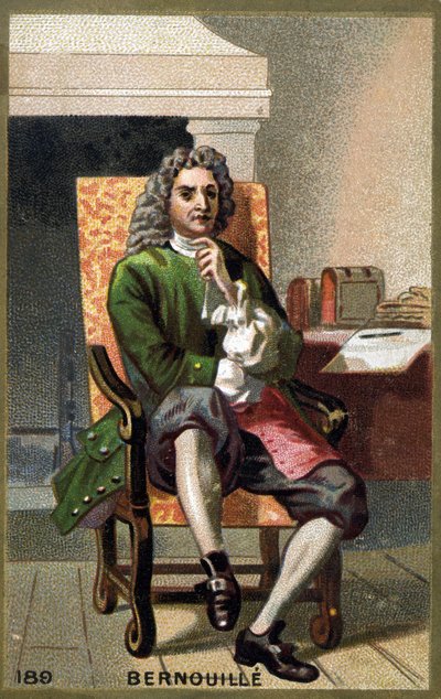 صورة جان برنولي (يوهان برنولي) (1667-1748) الطباعة الحجرية الملونة بنهاية القرن التاسع عشر. بواسطة المدرسة الفرنسية
