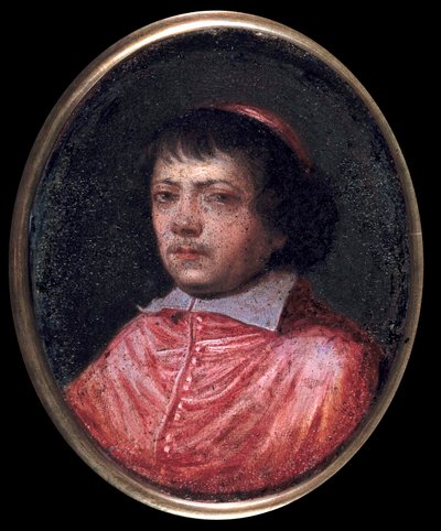 Portrait of Jean Francois Paul de Gondi (Jean-Francois-Paul de Gondy) (1614-1679) Cardinal de Retz, Coadjutor of the Archeveque of Paris, Cardinal in 1651 Miniature painting of the 17th century. Chantilly, Conde Museum بواسطة المدرسة الفرنسية