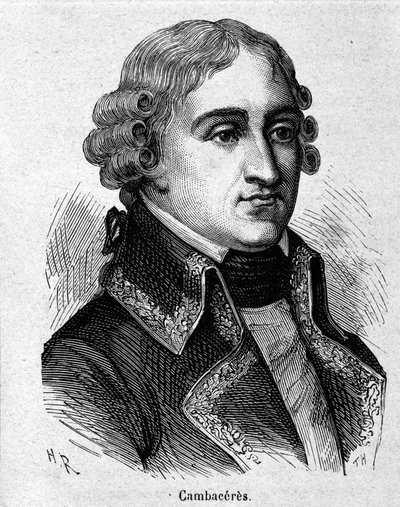 صورة جان جاك ريجيس دي كامباسيريس ، دوق بارما ، رجل قانون وسياسي فرنسي (1753-1824) - نقش - في "L'Histoire de France" "لهنري مارتن بواسطة المدرسة الفرنسية