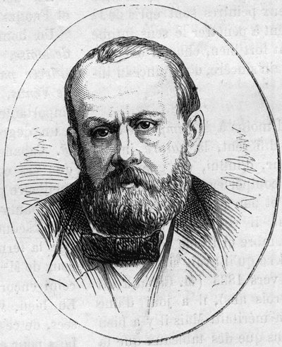 صورة جان جوزيف بيرو (1819 / 1821-1876) ، نحات فرنسي. نقش في "" Le Monde Illustré "" رقم 890 بتاريخ 2 مايو 1874. بواسطة المدرسة الفرنسية