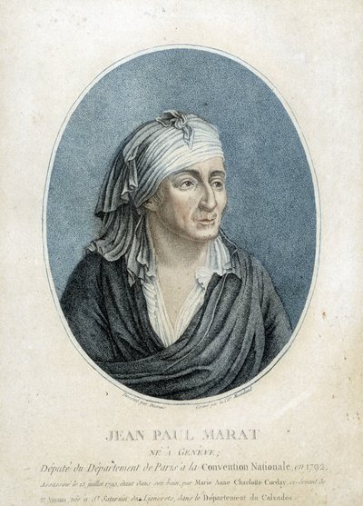 صورة جان بول مارات (1743-1793)، طبيب فرنسي، دعاية وسياسي بواسطة المدرسة الفرنسية