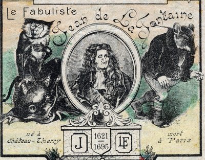 صورة لجان دي لافونتين (1621-95) ، صورة إبينال من نهاية القرن التاسع عشر. بواسطة المدرسة الفرنسية