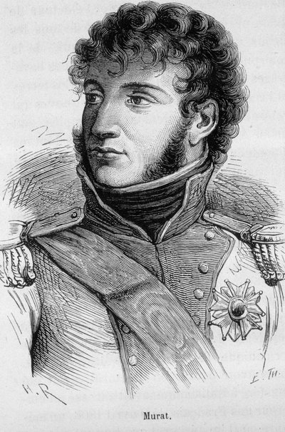 صورة ليواكيم مراد (1767 - 1815) - في "" تاريخ فرنسا "لهنري مارتن بواسطة المدرسة الفرنسية