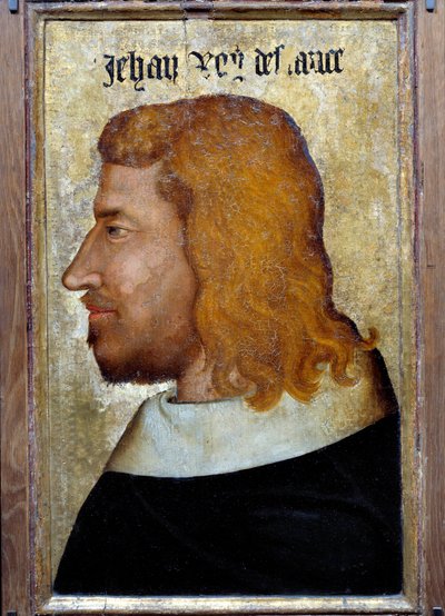 صورة يوحنا الثاني الصالح (1319-1364) ، ملك فرنسا لوحة للمدرسة الفرنسية. القرن الرابع عشر. خافت. 0،6x0،4 م. - بورتريه يوحنا الثاني الصالح (1319-1364) ملك فرنسا. رسم المدرسة الفرنسية. القرن الرابع عشر. 0.6 × 0.4 م. متحف اللوفر ، باريس بواسطة المدرسة الفرنسية