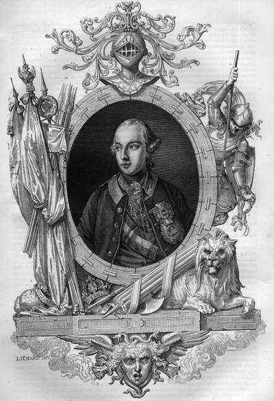 صورة لجوزيف الثاني (1741-1790) ، إمبراطور النمسا نقش في "Histoire des Papes-King-Queen-and-Empereurs عبور القرون" بقلم موريس لاتشاتر بواسطة المدرسة الفرنسية