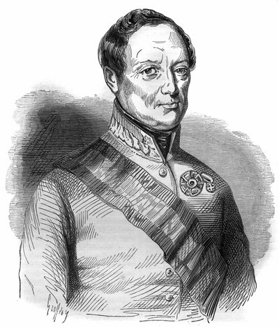 صورة لجوزيف وينزل راديتزكي فون راديتز (أو الكونت جوزيف راديتزكي (1766-1858) مارشال نمساوي نقش في "Histoire des papes-kings-queens-et-empereurs a travers les years" بقلم موريس لاكاتر بواسطة المدرسة الفرنسية