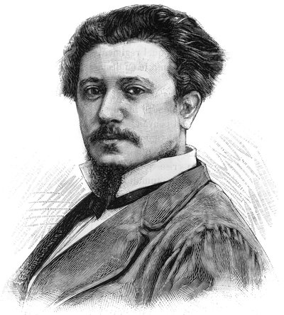 صورة لكارل دوبيني (1846-1886) ، رسام فرنسي. نقش في "" Le Monde Illustré "" ، 5 يونيو بواسطة المدرسة الفرنسية