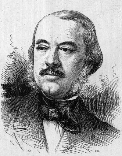 صورة ليون لايا (1810-1872) ، الكاتب المسرحي الفرنسي. نقش في "" Le Monde Illustré "" رقم 805 بتاريخ 14 سبتمبر 1872. بواسطة المدرسة الفرنسية