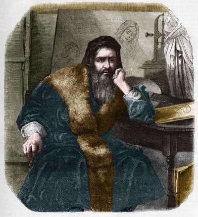 صورة ليوناردو دافنشي (ليوناردو دافنشي) (1452-1519). بواسطة المدرسة الفرنسية