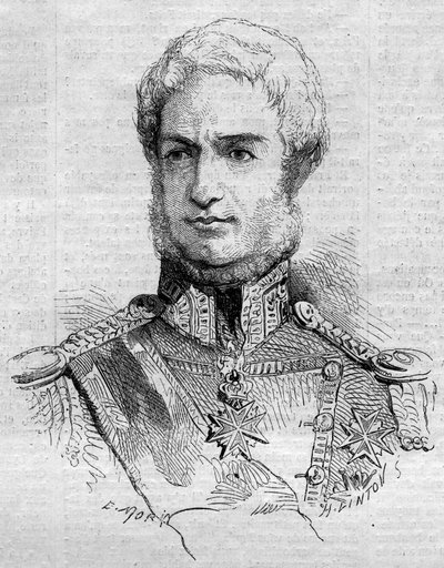 صورة ليوبولد الثاني (1797-1870) ، دوق توسكانا الأكبر. نقش في "" Le Monde Illustré "رقم 108 بتاريخ 7 مايو 1859. بواسطة المدرسة الفرنسية
