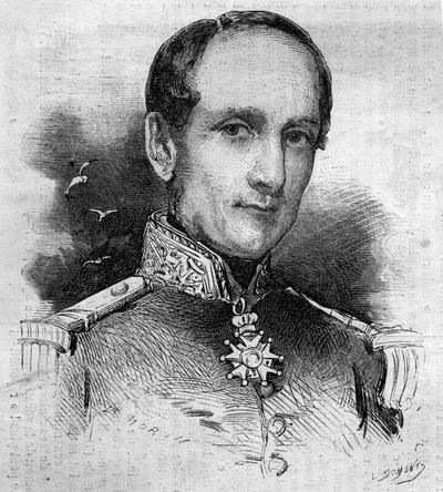صورة ليوبولد فيكتور تشارنر (1797-1869) ، أميرال فرنسي. نقش في "" Le Monde Illustré "" رقم 186 بتاريخ 3 نوفمبر 1860. بواسطة المدرسة الفرنسية