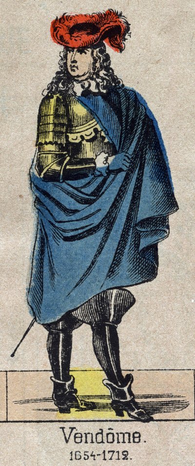 صورة لويس جوزيف (لويس جوزيف) دي بوربون (1645-1712) المعروفة باسم غراند فاندوم ، دوق بنتيفري وميركوير ، ثم دوق فاندوم وزوج من فرنسا. صورة إبينال من نهاية القرن التاسع عشر. بواسطة المدرسة الفرنسية